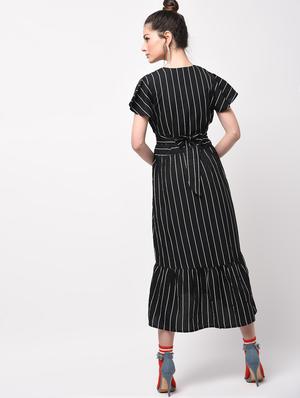 contrast laced gathered high low dress - 15946350 - Standard Image - 4