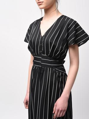 contrast laced gathered high low dress - 15946350 - Standard Image - 5