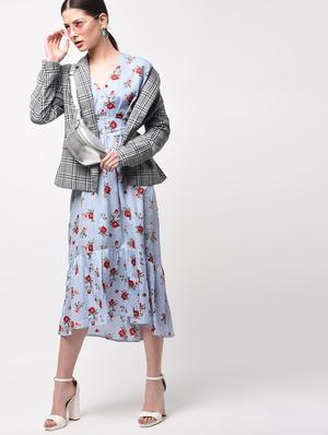 tie knot back floral high low dress - 15946351 - Standard Image - 2