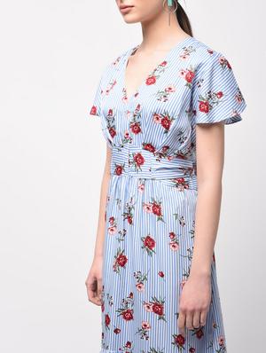tie knot back floral high low dress - 15946351 - Standard Image - 5