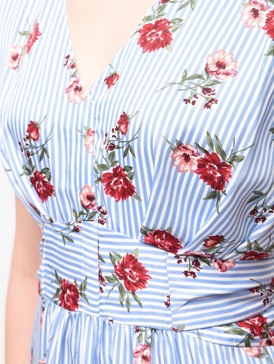 tie knot back floral high low dress - 15946351 - Zoom Image - 6