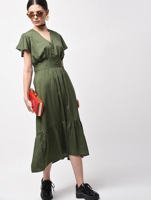 tie back ruffle detail a-line dress - 15946354 - Standard Image - 4
