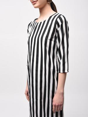 monochrome striped a-line dress - 15946361 - Standard Image - 4