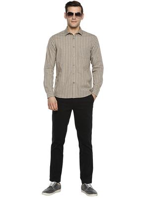 beige checkered casual shirt - 15946364 - Standard Image - 4