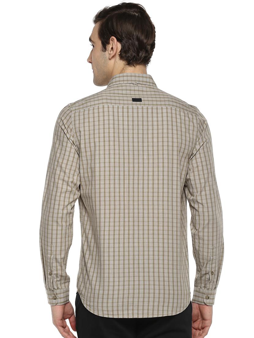 beige checkered casual shirt - 15946364 - Zoom Image - 3