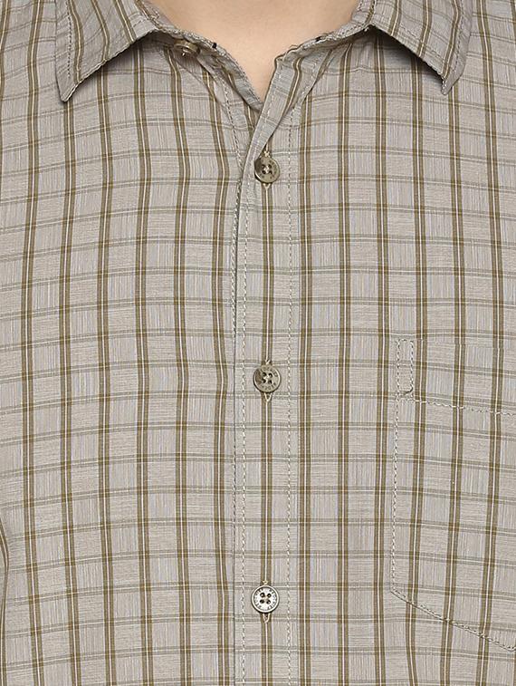 beige checkered casual shirt - 15946364 - Zoom Image - 5