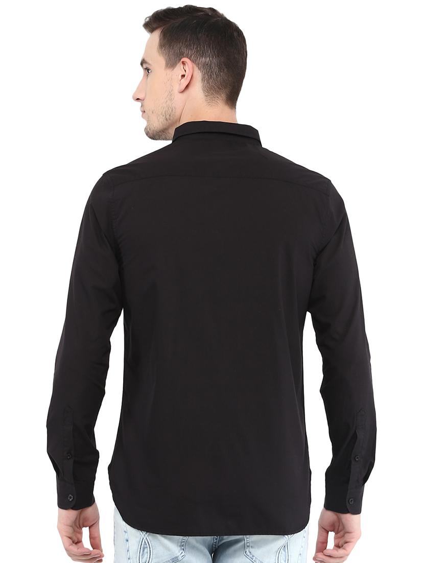 black solid casual shirt - 15946365 - Zoom Image - 2