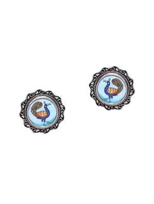 blue metal studs earring - 15946464 - Standard Image - 3