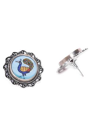 blue metal studs earring - 15946464 - Standard Image - 4