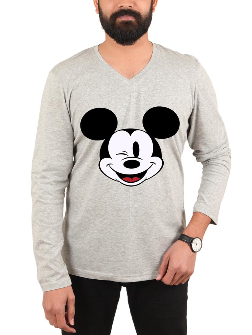 grey mickey mouse printed t-shirt - 15946530 - Zoom Image - 1