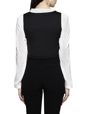 v-neck solid waist coat - 15946587 - Standard Image - 3