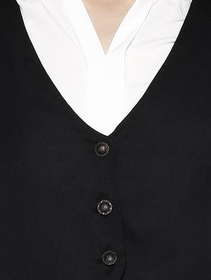 v-neck solid waist coat - 15946587 - Standard Image - 4
