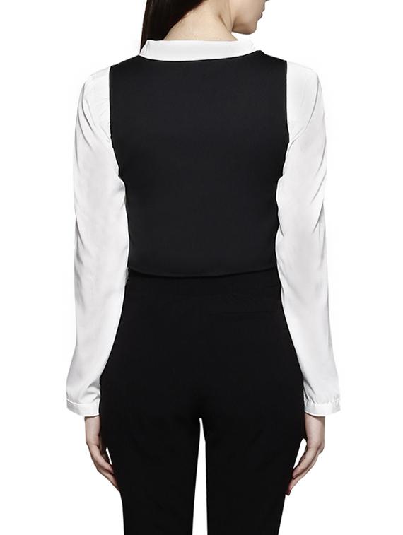 v-neck solid waist coat - 15946587 - Zoom Image - 3
