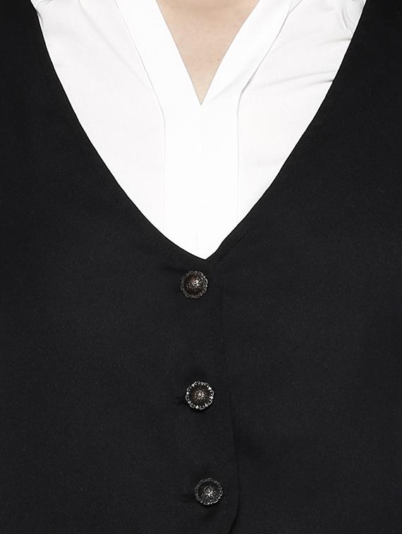 v-neck solid waist coat - 15946587 - Zoom Image - 4