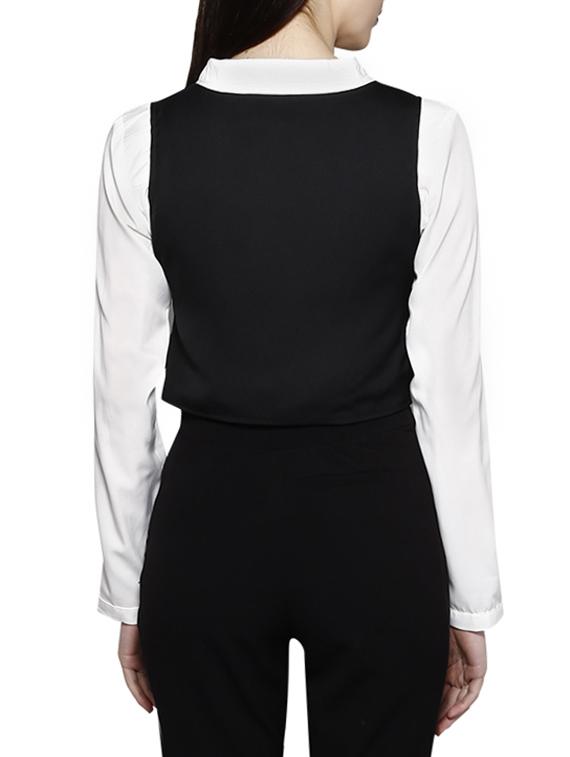 v-neck solid waist coat - 15946588 - Zoom Image - 3