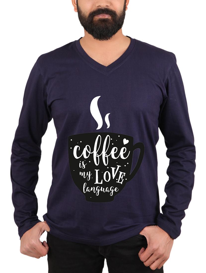 navy blue typographic tshirt - 15946592 - Zoom Image - 1