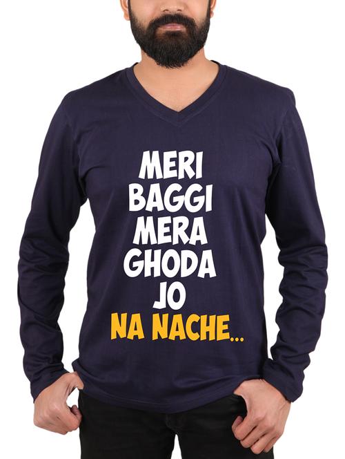 navy blue typographic tshirt - 15946601 - Standard Image - 1