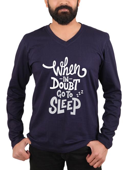 navy blue typographic t-shirt - 15946630 - Standard Image - 1