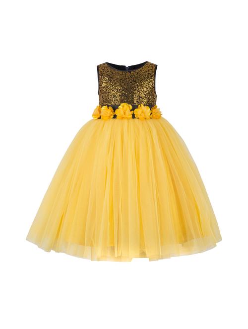 yellow net gown - 15946889 - Standard Image - 1