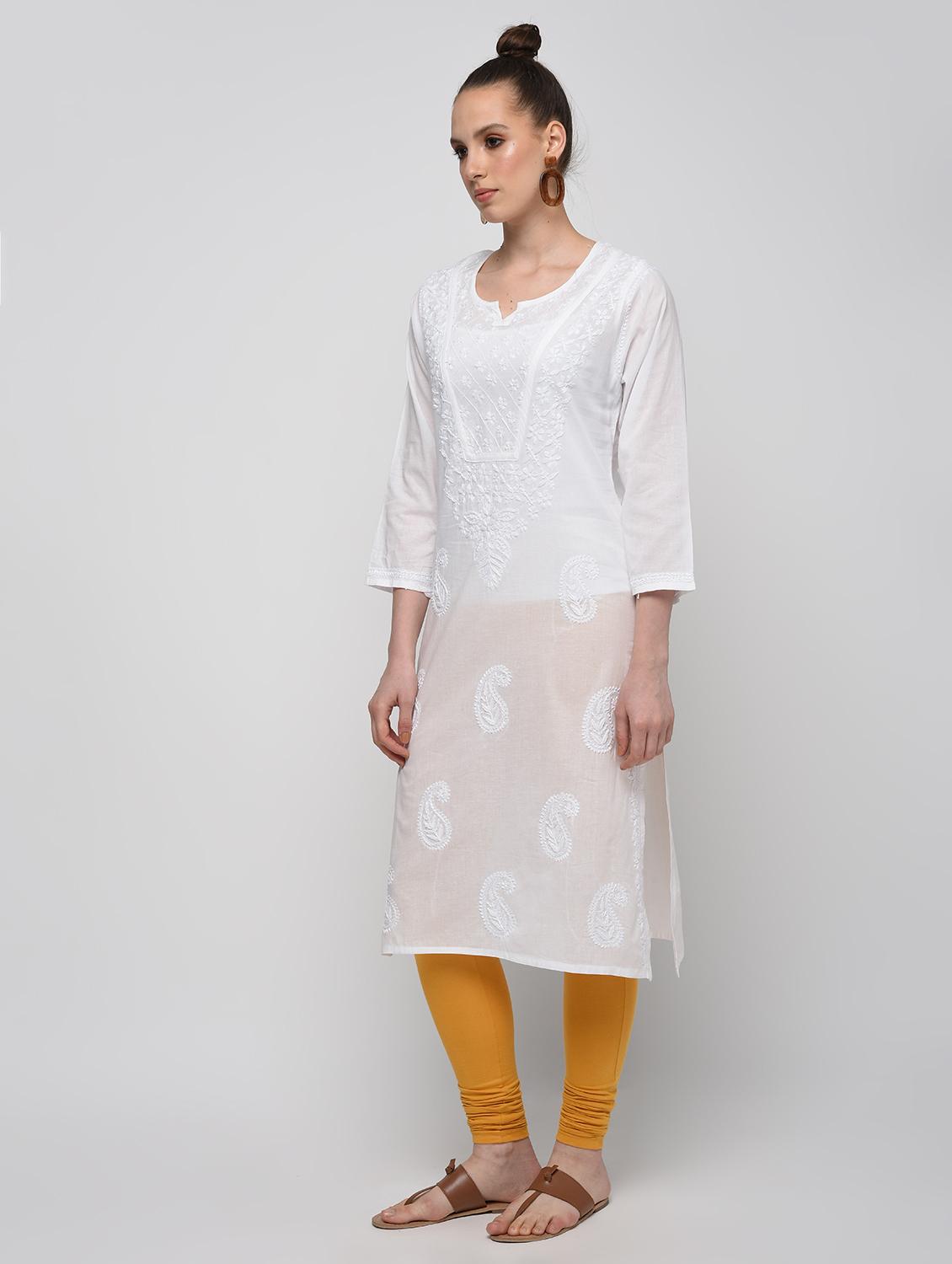 chikankari straight kurta - 15946893 - Zoom Image - 2