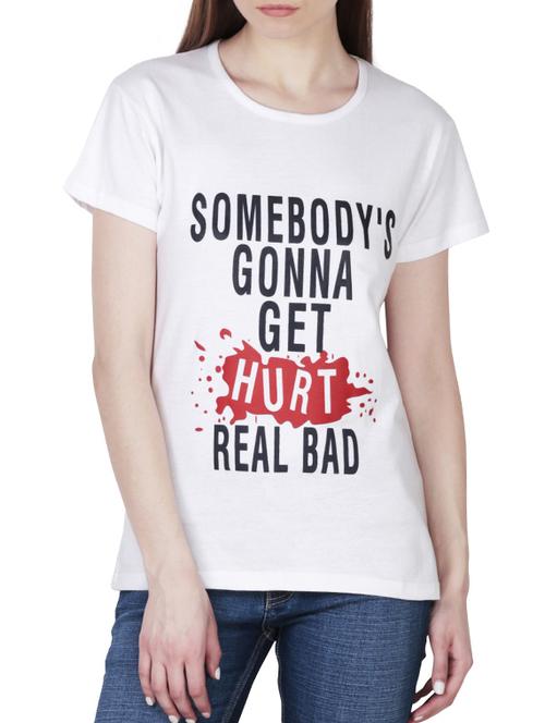 slogan print short sleeved tee - 15947089 - Standard Image - 1