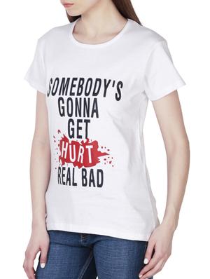 slogan print short sleeved tee - 15947089 - Standard Image - 2