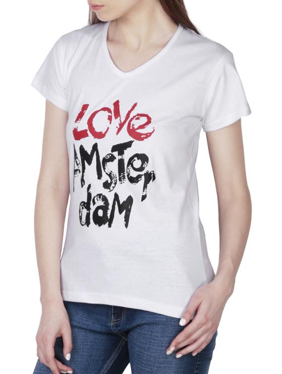 graphic print v-neck tee - 15947102 - Zoom Image - 2