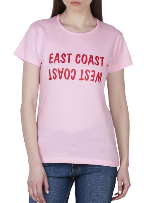 letter print round neck tee - 15947107 - Standard Image - 1