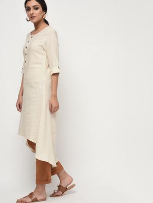 high low solid kurta - 15947186 - Standard Image - 3