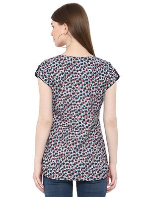 cap sleeved button detail top - 15947375 - Standard Image - 3