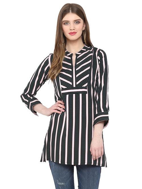 side slit striped tunic - 15947376 - Standard Image - 1