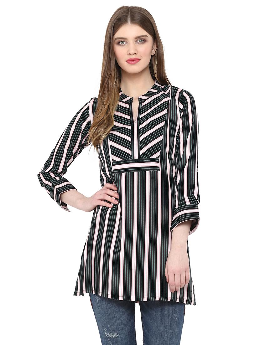 side slit striped tunic - 15947376 - Zoom Image - 1