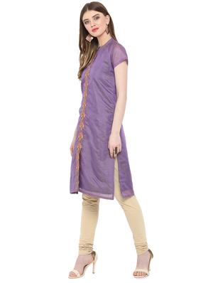 embroidered straight kurta - 15947378 - Standard Image - 2