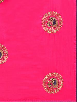 conversational magenta embroidered saree with blouse - 15947509 - Standard Image - 4