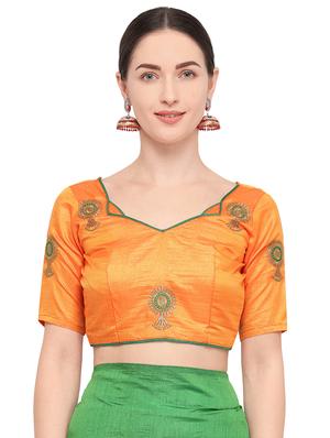 floral green embroidered saree with blouse - 15947514 - Standard Image - 3