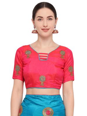 floral sky blue embroidered saree with blouse - 15947515 - Standard Image - 3
