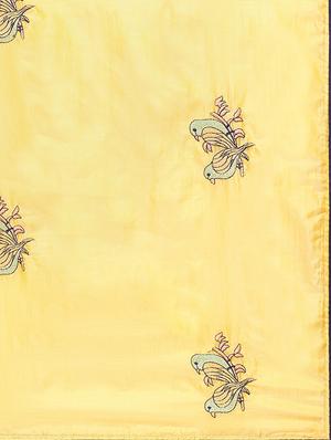 conversational lemon yellow embroidered saree with blouse - 15947517 - Standard Image - 4