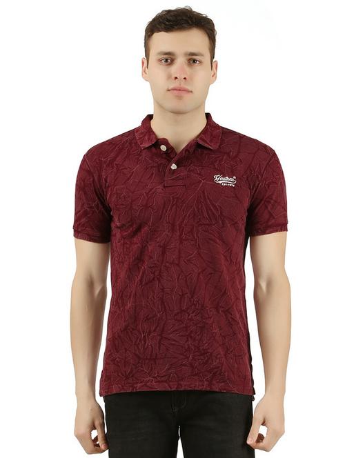 maroon all over print tshirt - 15948266 - Standard Image - 1