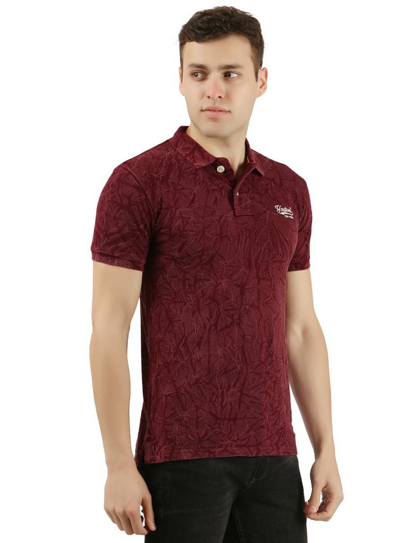maroon all over print tshirt - 15948266 - Zoom Image - 2