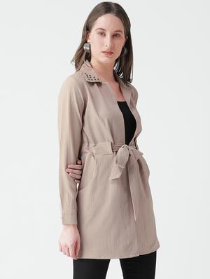 pearl embellished tie up waist shrug - 15948319 - Standard Image - 2