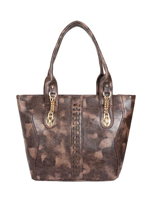brown leatherette (pu) regular handbag - 15949028 - Standard Image - 1
