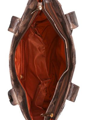 brown leatherette (pu) regular handbag - 15949028 - Standard Image - 3