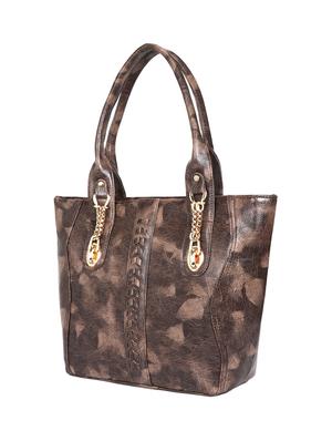 brown leatherette (pu) regular handbag - 15949028 - Standard Image - 4