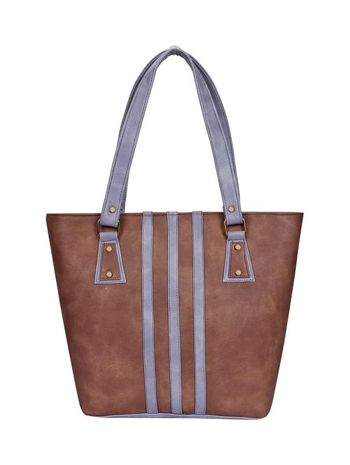 brown leatherette (pu) regular handbag - 15949058 - Standard Image - 1