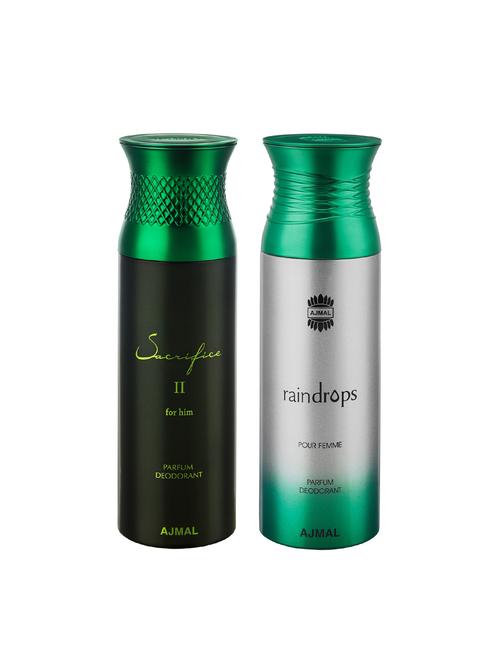 ajmal sacrifice ii him & raindrops deodorants for men & women pack of 2 - 15949635 - Standard Image - 1