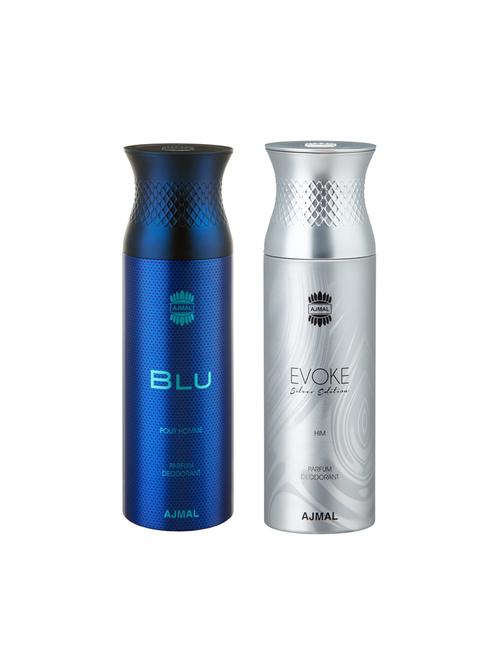 ajmal blu & evoke silver him deodorants for men pack of 2 - 15949772 - Standard Image - 1