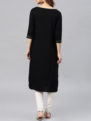 embroidered straight kurta - 15950025 - Standard Image - 3