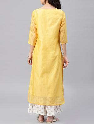 embroidered straight kurta - 15950032 - Standard Image - 3