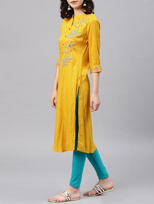 embroidered straight kurta - 15950059 - Standard Image - 2