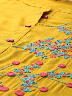 embroidered straight kurta - 15950059 - Standard Image - 4